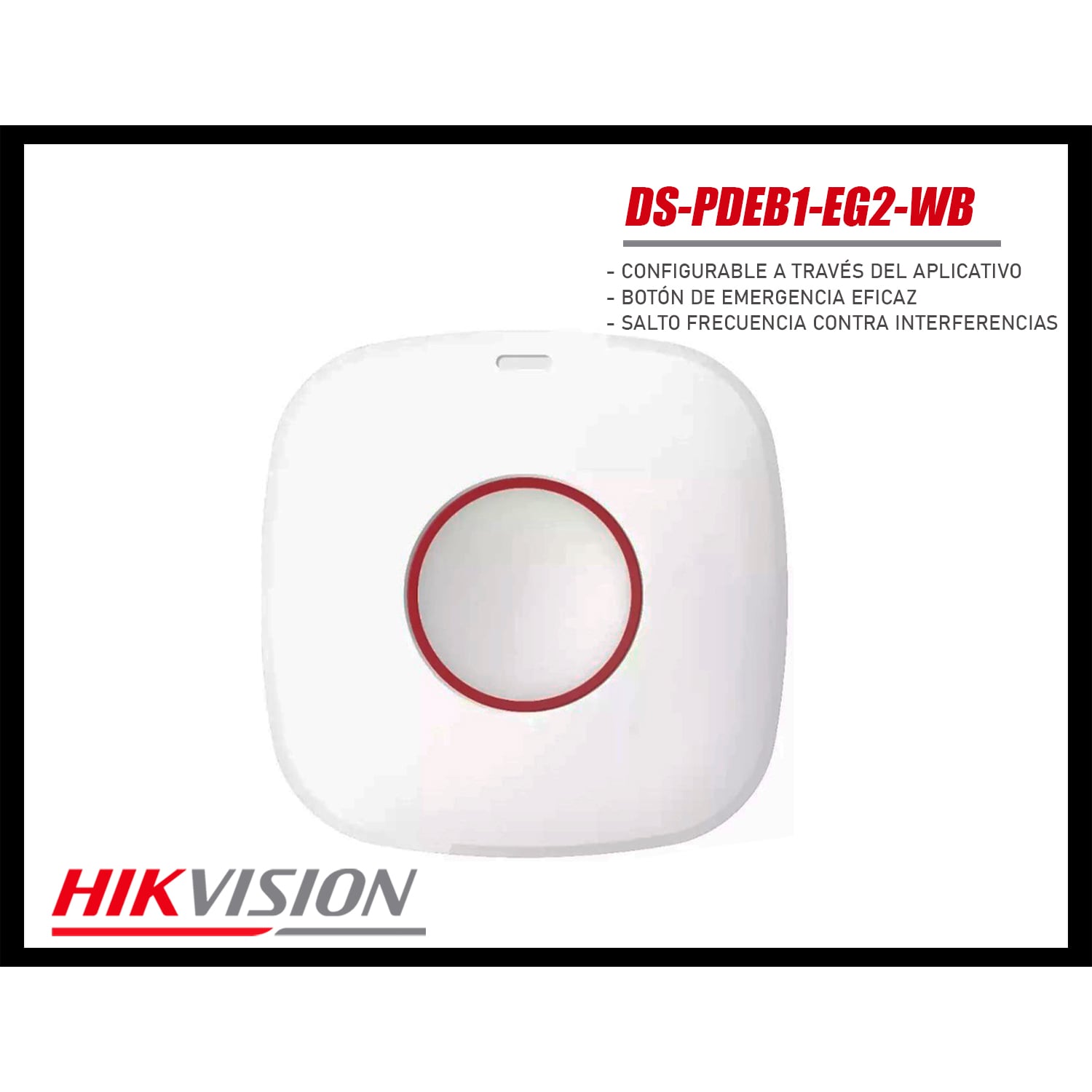 BOTÓN DE EMERGENCIA HIKVISION DS-PDEB1-EG2-WB ALCANCE 800M IP66 - 3