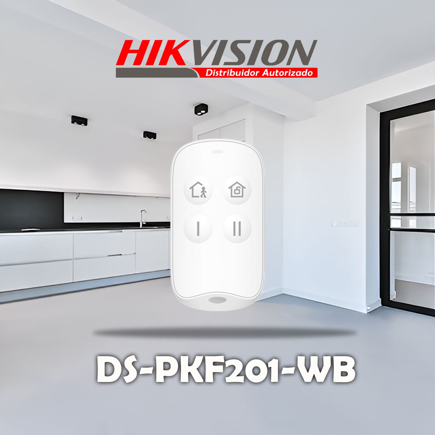 CONTROL INALÁMBRICO HIKVISION DS-PKF201-WB BOTÓN ARMADO Y DESARMADO SISTEMA - 2