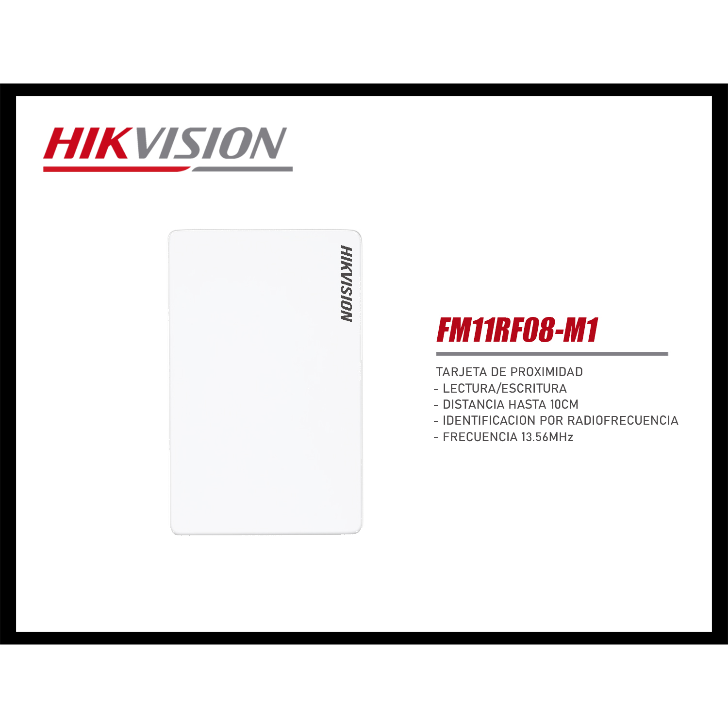 5 TARJETAS DE PROXIMIDAD HIKVISION FM11RF08-M1 DISTANCIA HASTA 10 CM - 3