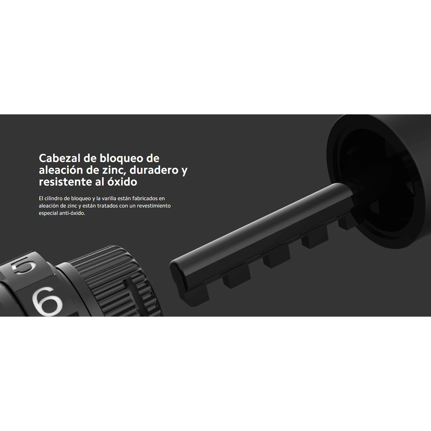 CABLE CANDADO XIAOMI CABLE LOCK CÓDIGO 5 DÍGITOS ACERO CONTRA IMPACTOS - 4