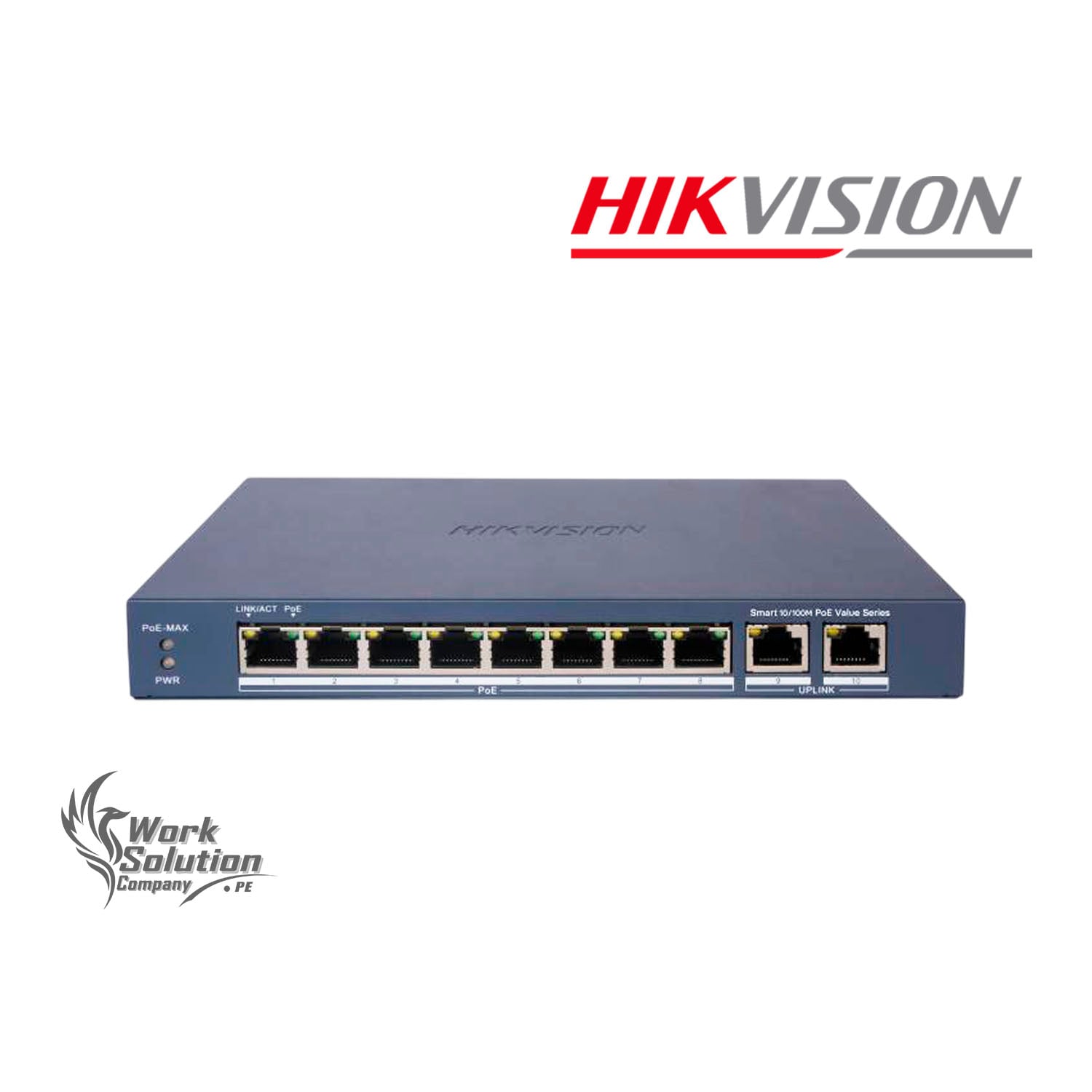 SWITCH POE HIKVISION DS-3E1310P-EI/M 8 PUERTOS POE 100MPS 2 PUERTOS RJ45 PROTECCIÓN - 1