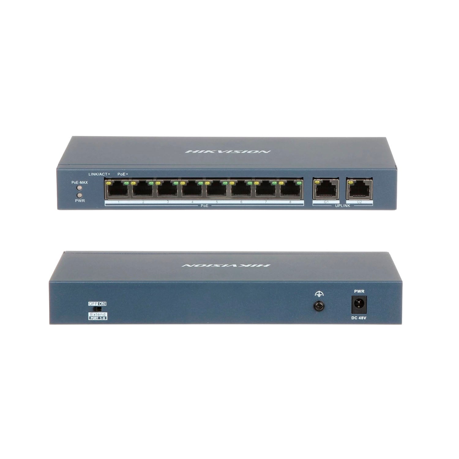 SWITCH POE HIKVISION DS-3E1310P-EI/M 8 PUERTOS POE 100MPS 2 PUERTOS RJ45 PROTECCIÓN - 2