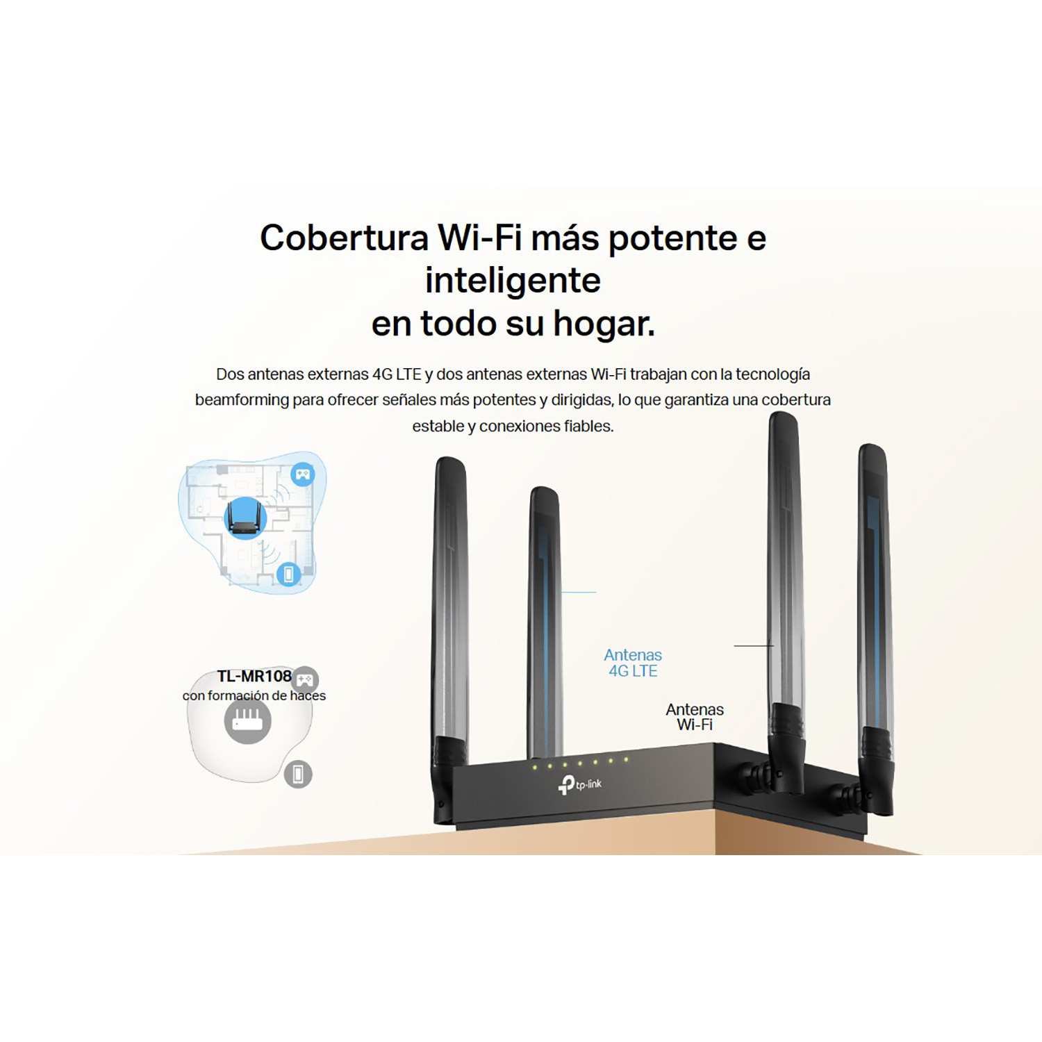 ROUTER TP-LINK ARCHER MR108 4G LTE CAT 4 WIFI 4 BANDA N300 - 4