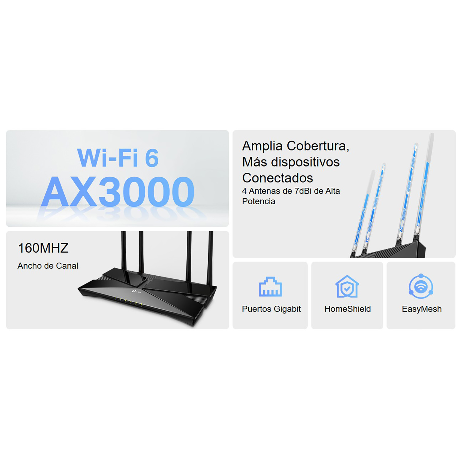 ROUTER TP-LINK ARCHER AX53HP WIFI 6 DOBLE BANDA AX3000 EASYMESH - 2