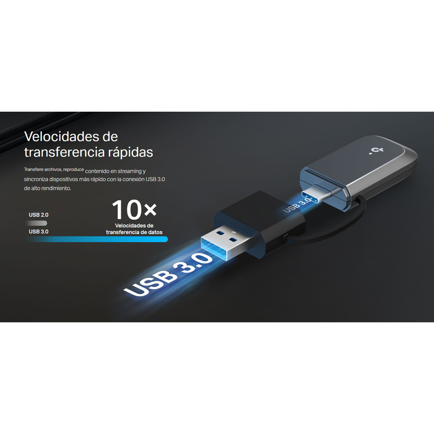 ADAPTADOR WIFI USB TP-LINK ARCHER TBE400U WIFI 7 BE6500 DOBLE CONECTOR - 3