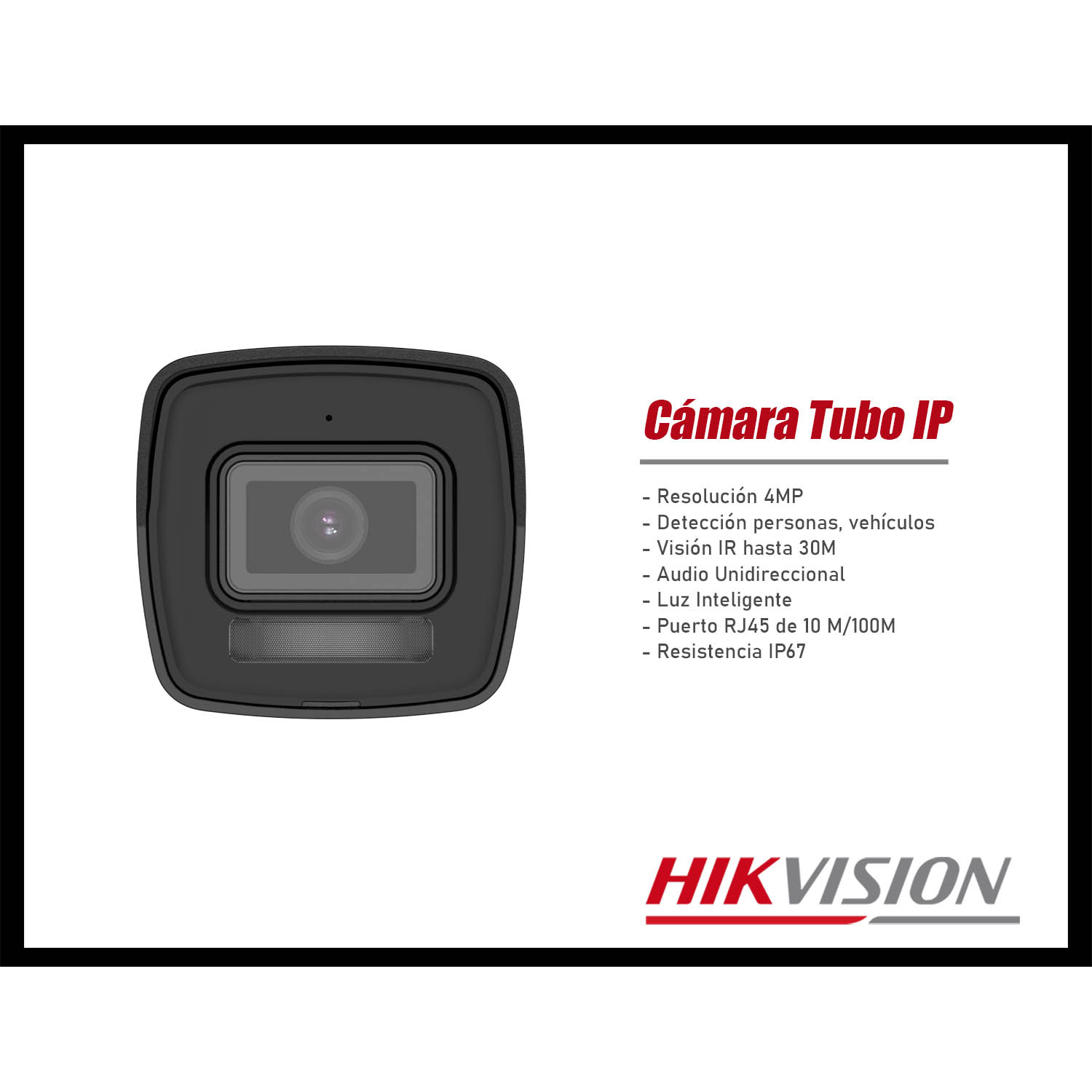 CÁMARA SEGURIDAD IP HIKVISION DS-2CD1043G2-LIU 4MP TUBO AUDIO DETECCIÓN PERSONAS LUZ HÍBRIDA - 2