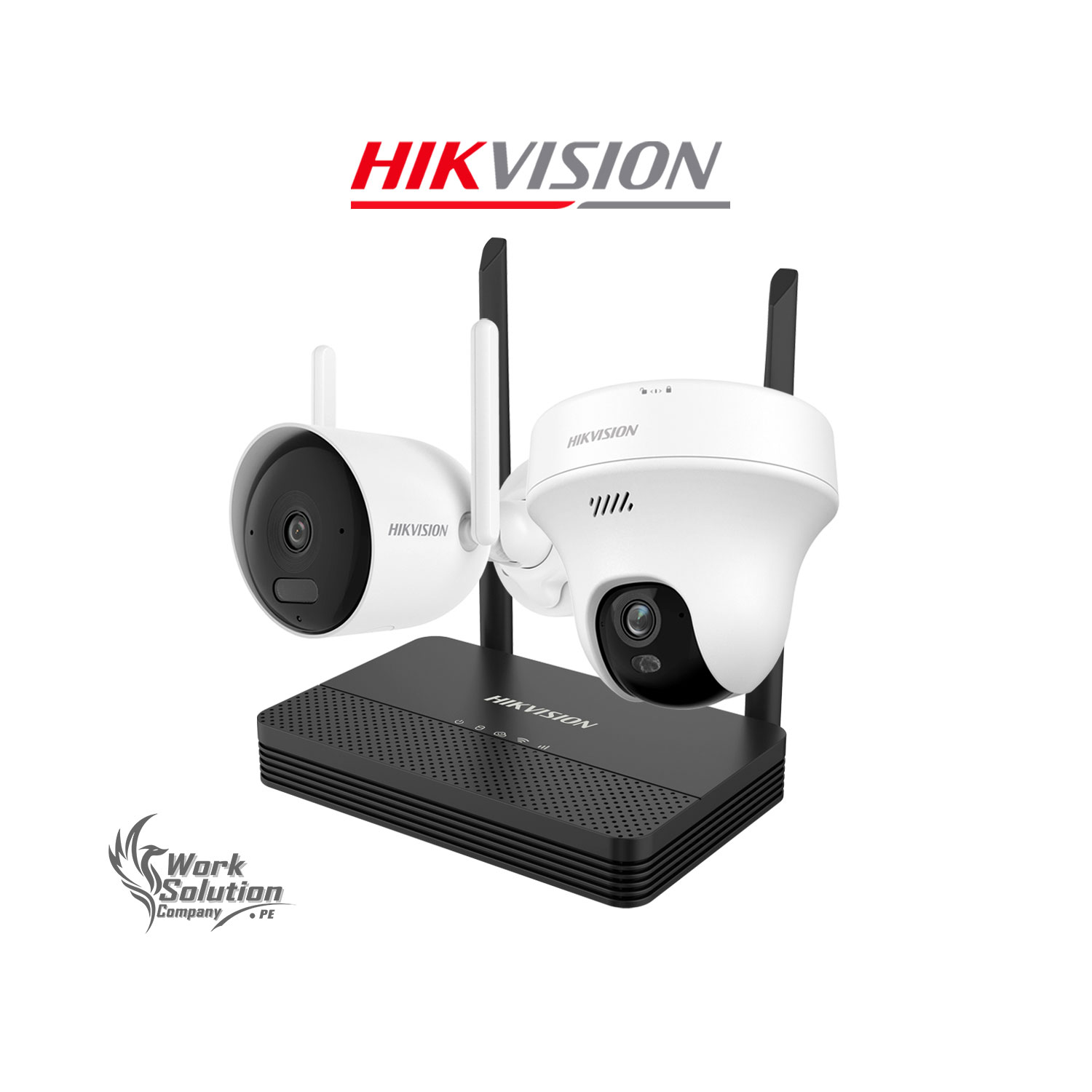 KIT CÁMARAS SEGURIDAD IP HIKVISION NKS4245WBTH TORRETA 5MP TUBO 4MP AUDIO BIDIRECCIONAL NVS 4CH - 1