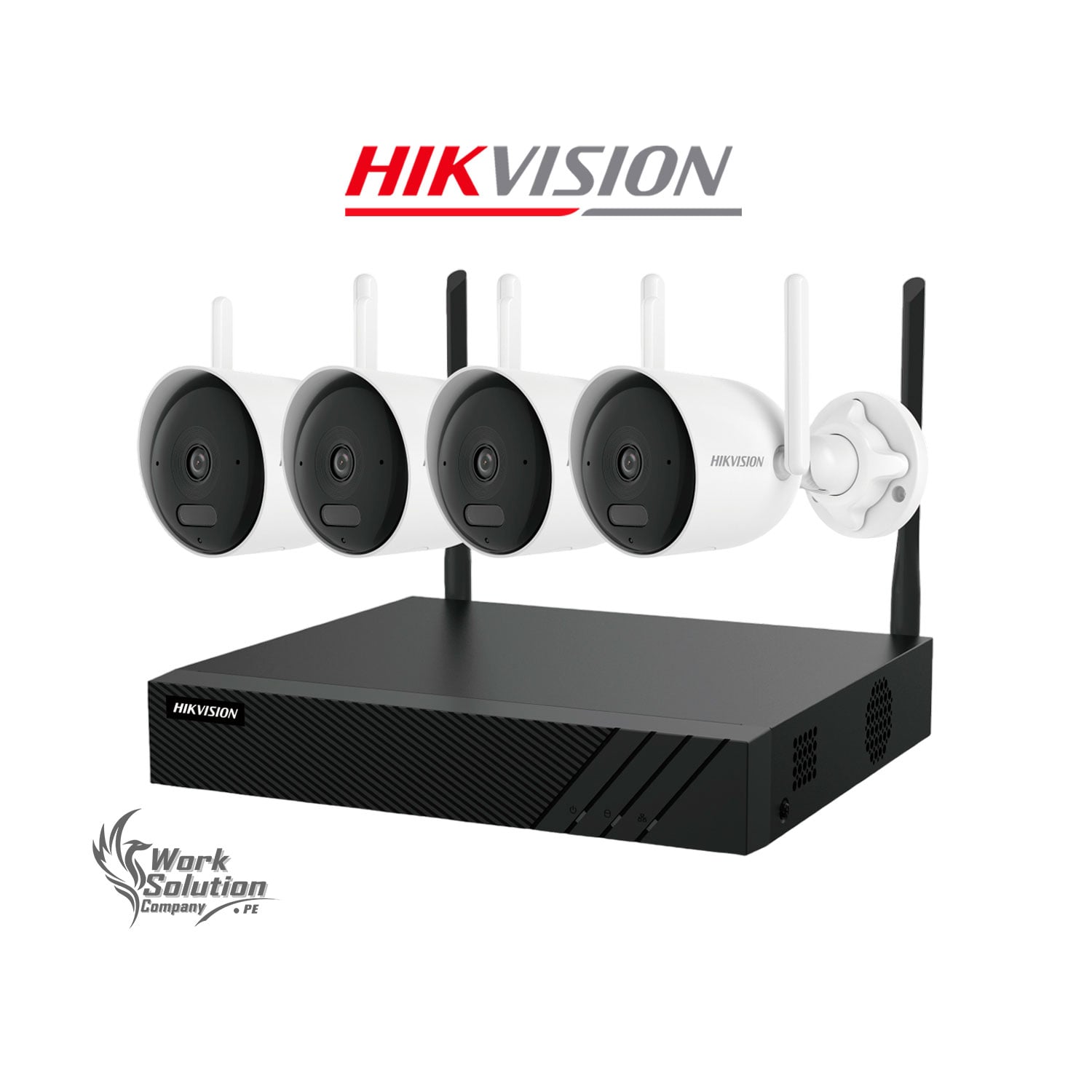 KIT CÁMARAS SEGURIDAD IP HIKVISION NK844WBH 4MP 4 CÁMARAS TUBO AUDIO BIDIRECCIONAL NVR 8CH WIFI - 1