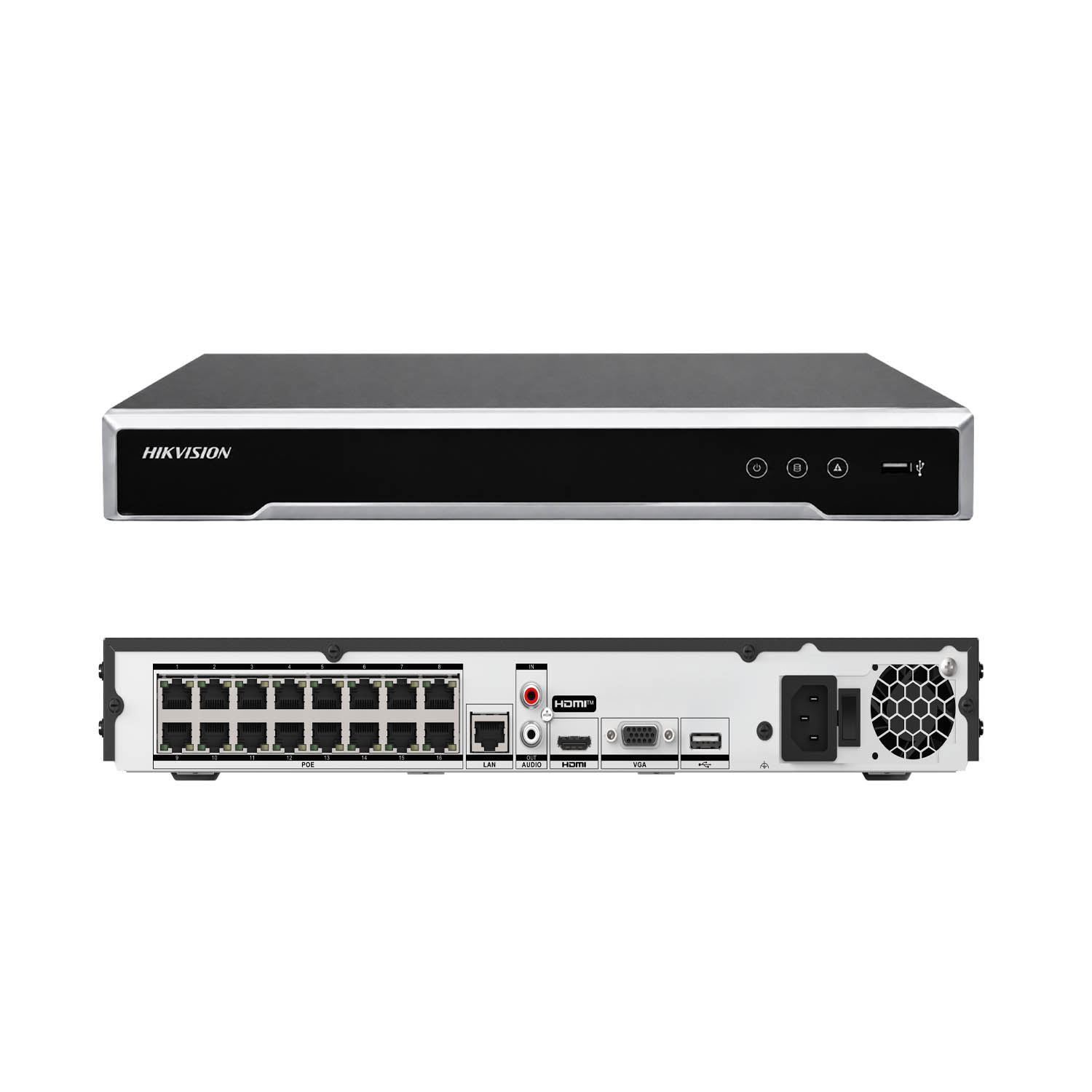 GRABADOR NVR IP POE HIKVISION DS-7616NI-Q2/16P 16 CANALES HASTA 4K HDMI VGA 2HDD - 4