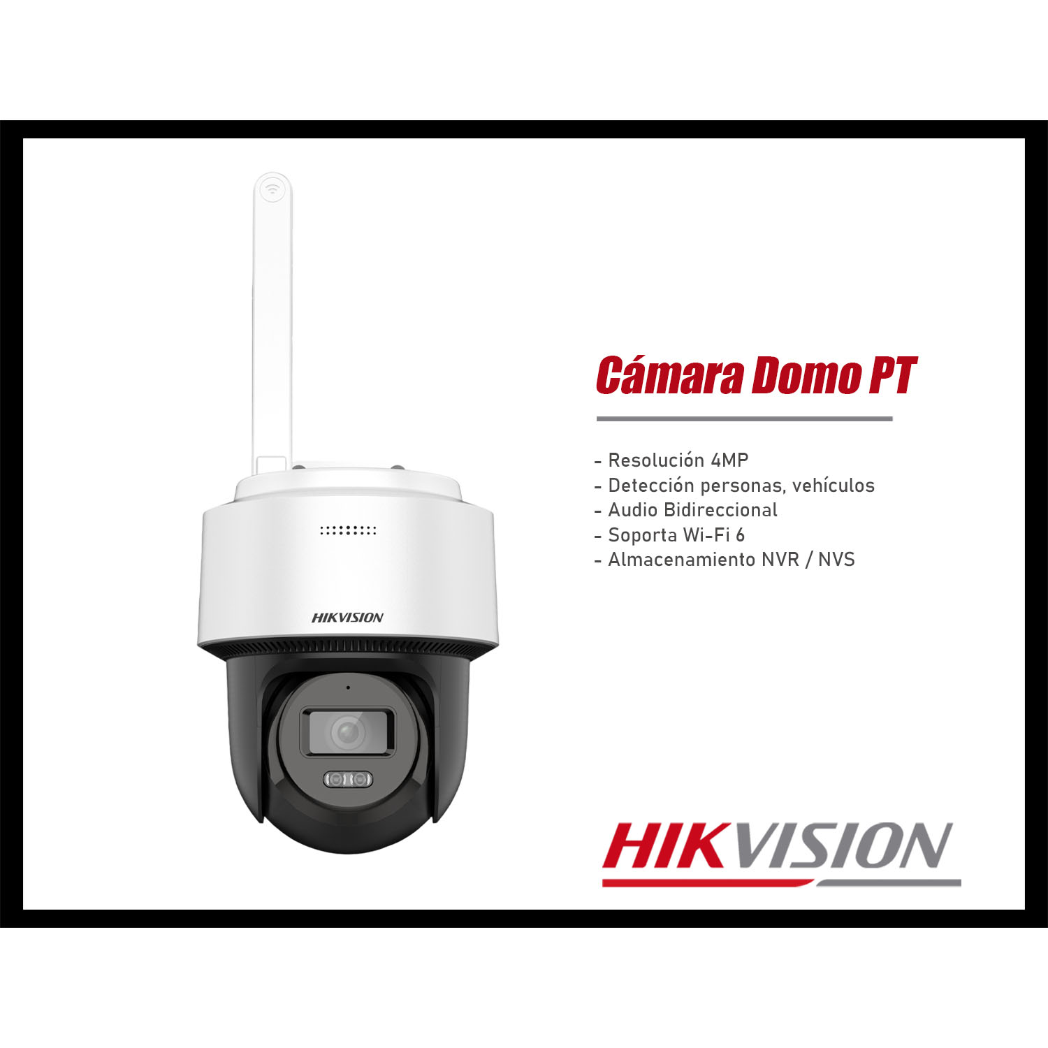 CÁMARA SEGURIDAD IP HIKVISION DS-2DE2C400MWG/W 4MP DOMO PT DETECCIÓN HUMANA AUDIO BIDIRECIONAL - 3