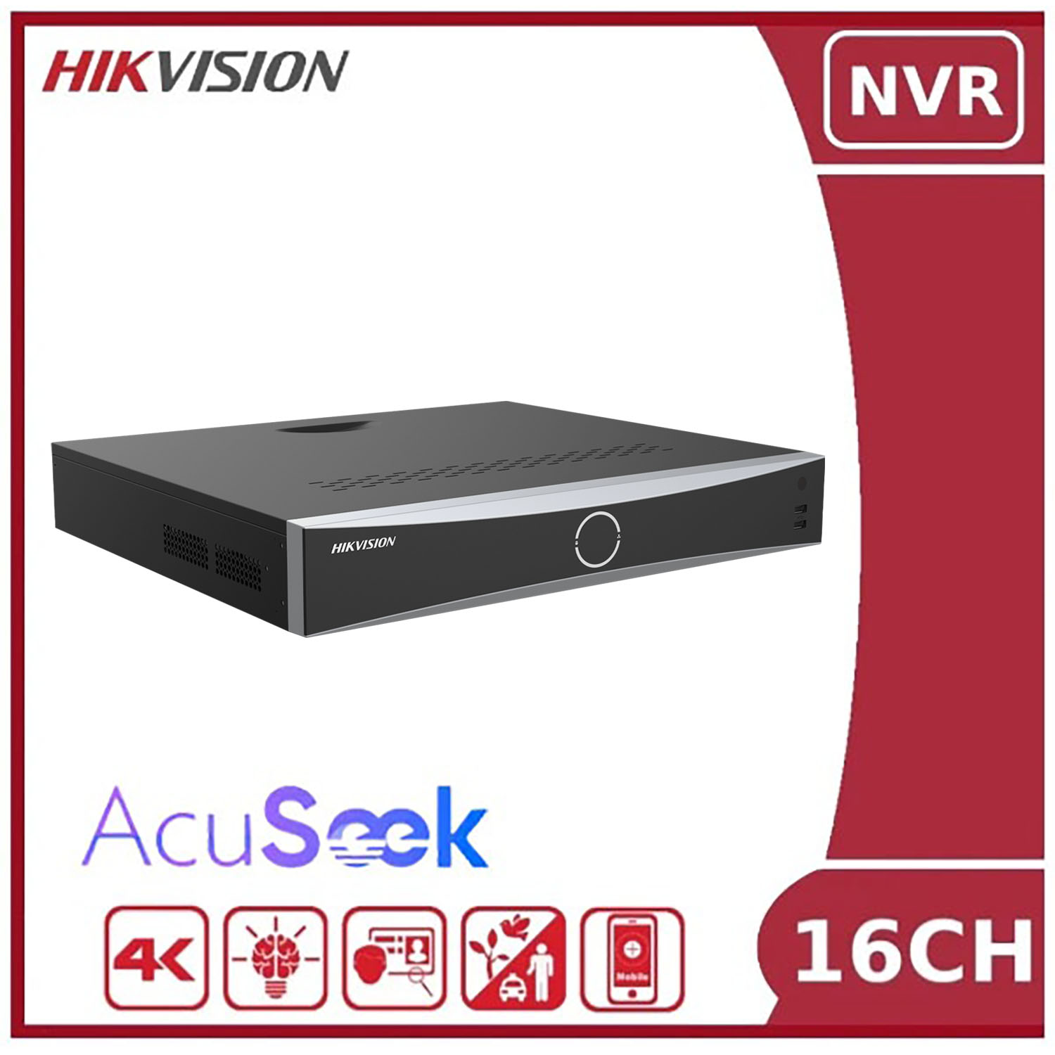 GRABADOR NVR IP HIKVISION DS-7716NXI-K4/VPRO 16 CANALES 12MP DETECCIÓN ACUSEEK 4HDD - 2