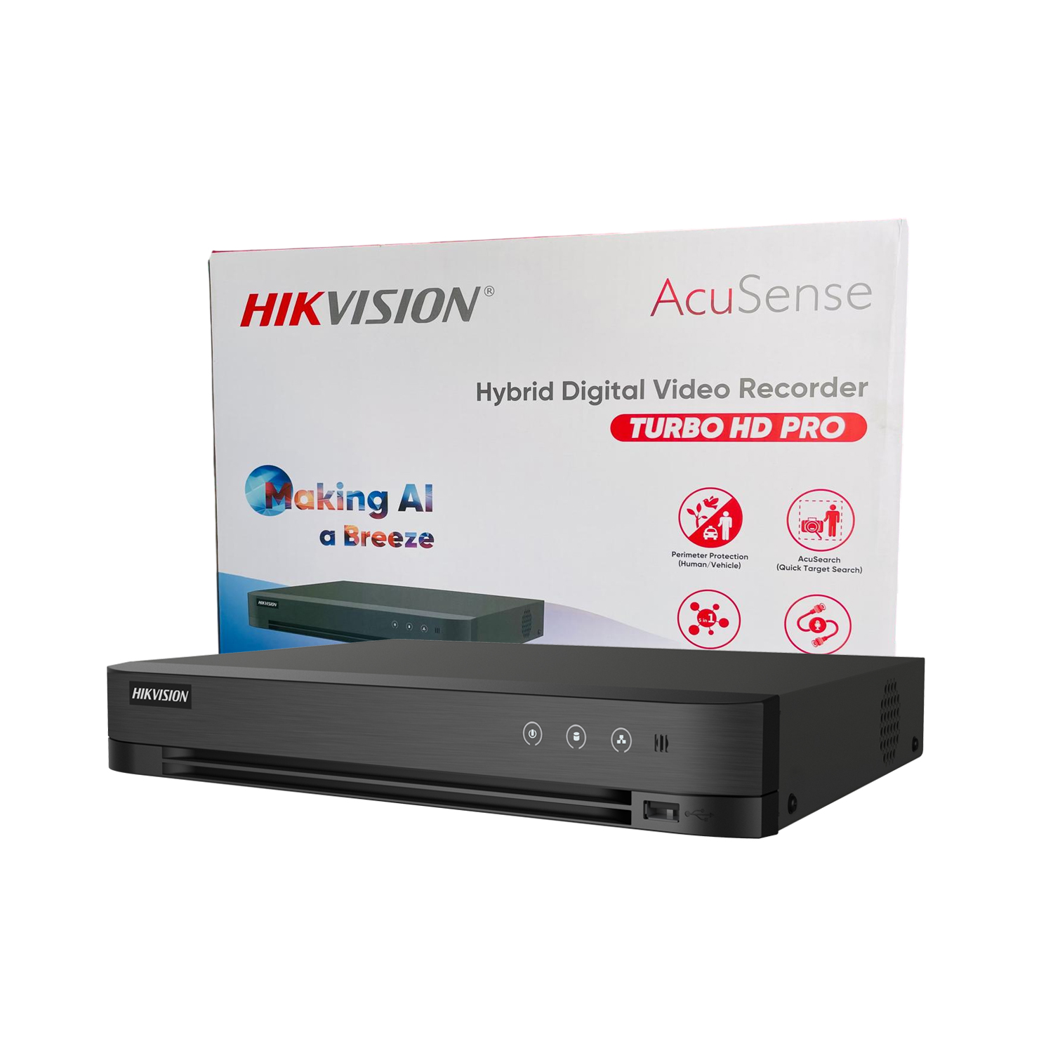 GRABADOR DVR HIKVISION IDS-7204HQHI-M1/XT 4 CANALES HASTA 3K ACUSENSE 1HDD - 3