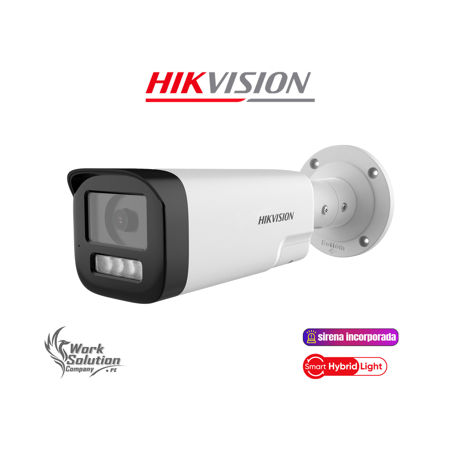CÁMARA SEGURIDAD HIKVISION DS-2CE19K0T-LXTS 3K TUBO ANALÓGICA AUDIO BIDIRECCIONAL LUZ ALARMA - 1