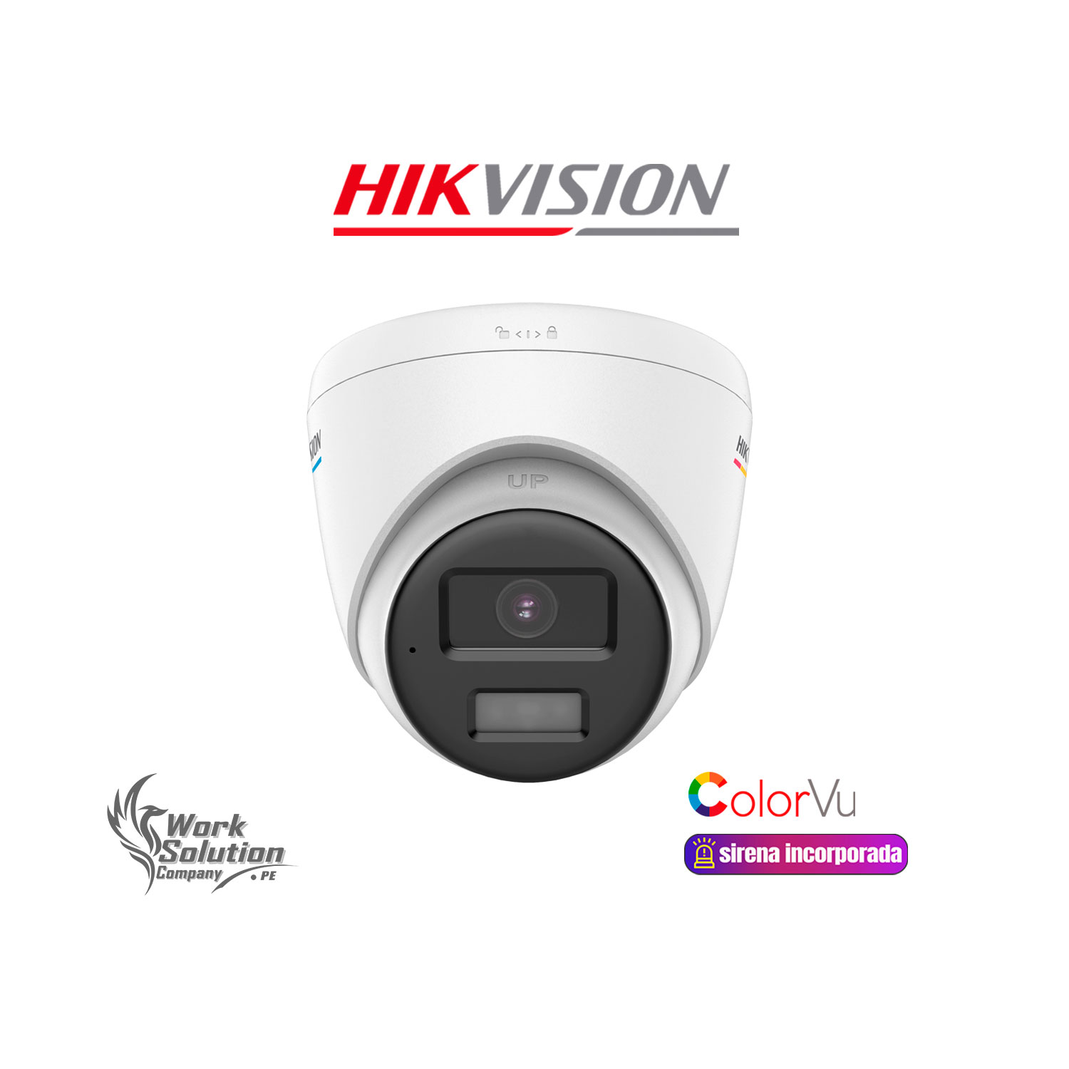 CÁMARA SEGURIDAD HIKVISION DS-2CE72DF0T-LPXTS 2MP DOMO COLORVU AUDIO BIDIRECCIONAL SIRENA - 1