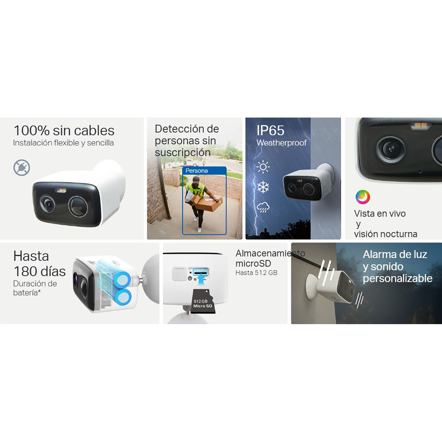 CÁMARA SEGURIDAD TAPO C400 KIT FULL HD CAPACIDAD 512GB WIFI DETECTA PERSONAS BATERÍA PANEL SOLAR - 2