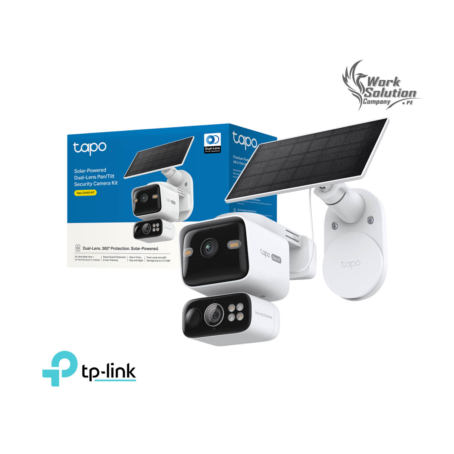 CÁMARA SEGURIDAD TAPO C645D KIT 2K 3MP CAPACIDAD 512GB WIFI DOBLE LENTE BATERÍA PANEL SOLAR - 1