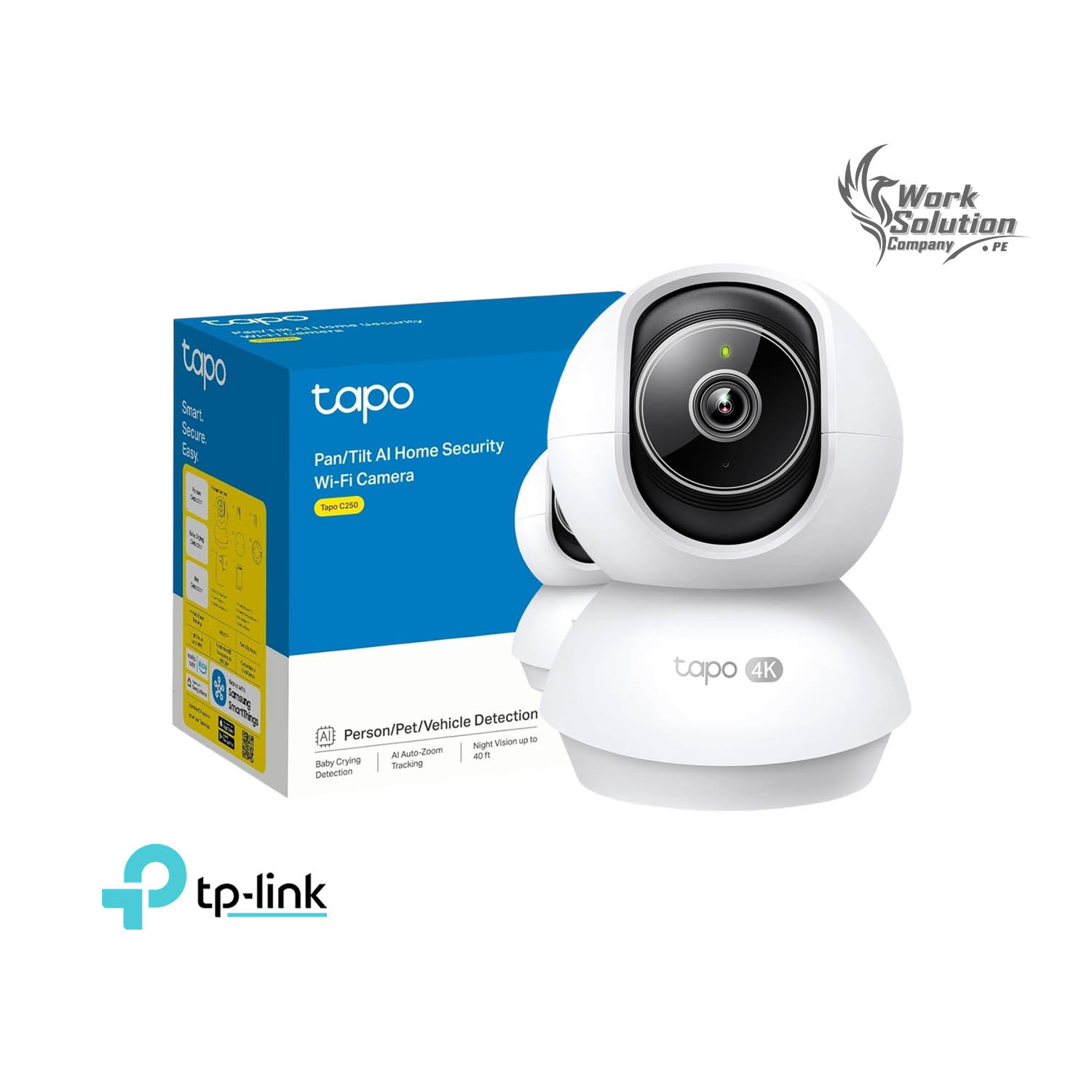 CÁMARA SEGURIDAD TAPO C250 4K 8MP CAPACIDAD 512GB WIFI VISIÓN 360 DETECCIÓN IA AUDIO BIDIRECCIONAL - 1