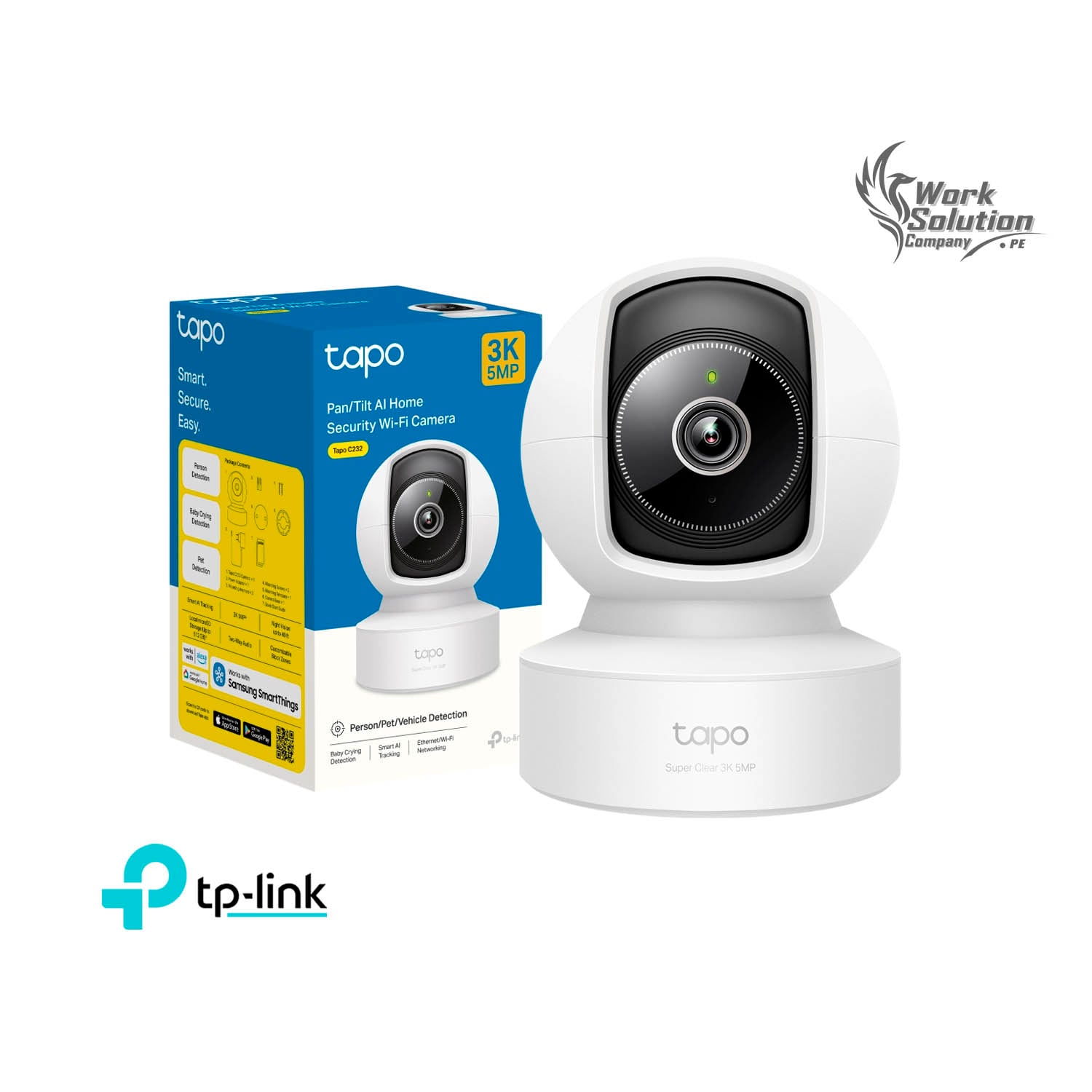 CÁMARA SEGURIDAD TAPO C232 3K 5MP CAPACIDAD 512GB IP PANORÁMICA DETECCIÓN IA AUDIO BIDIRECCIONAL - 1