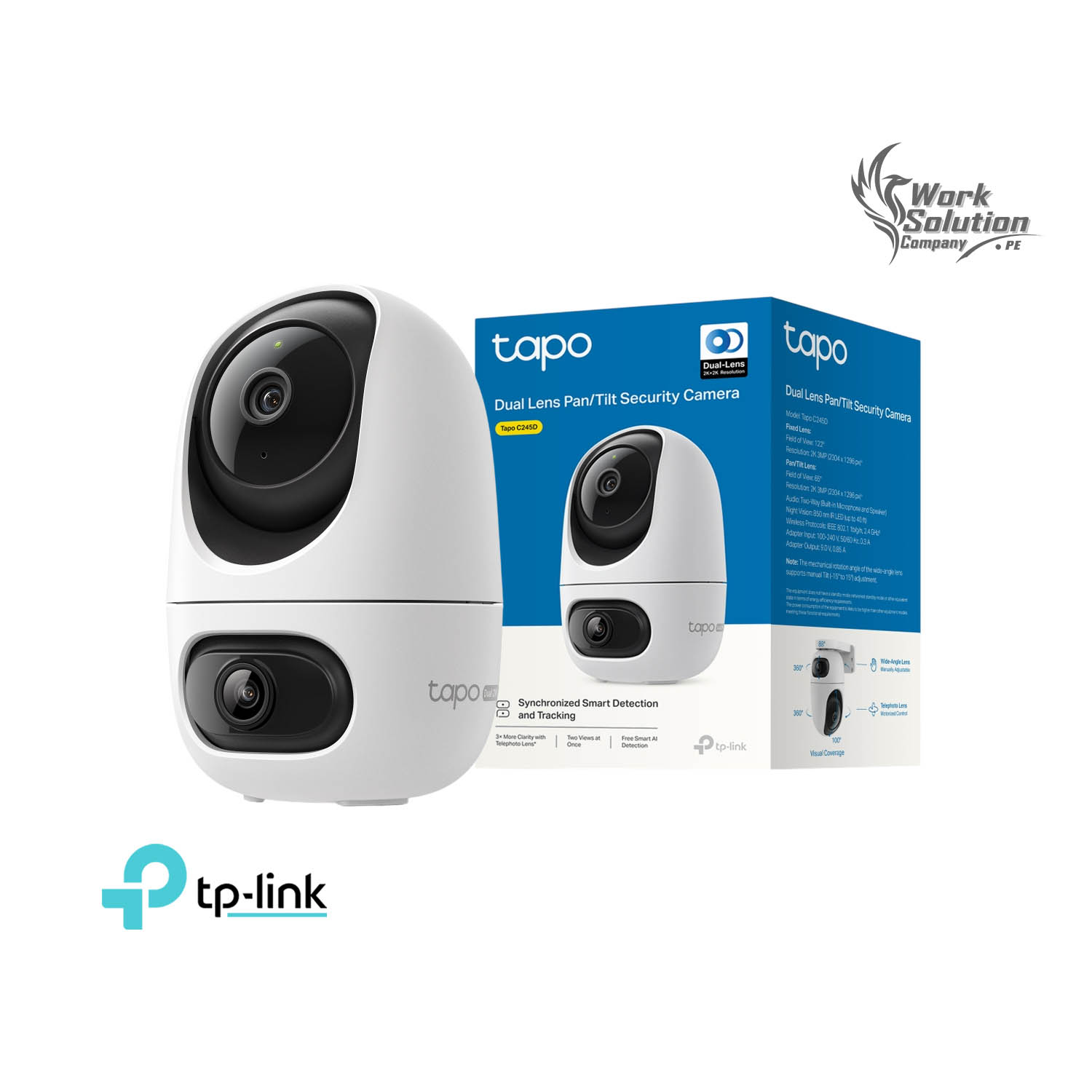 CÁMARA SEGURIDAD TAPO C245D 2K 3MP CAPACIDAD 512GB WIFI DOBLE LENTE DETECCIÓN IA AUDIO ZOOM SIRENA - 1