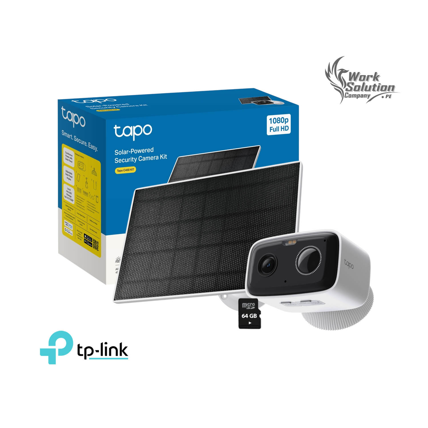 CÁMARA SEGURIDAD TAPO C400 KIT FULL HD + SD 64GB WIFI DETECTA PERSONAS BATERÍA PANEL SOLAR - 1