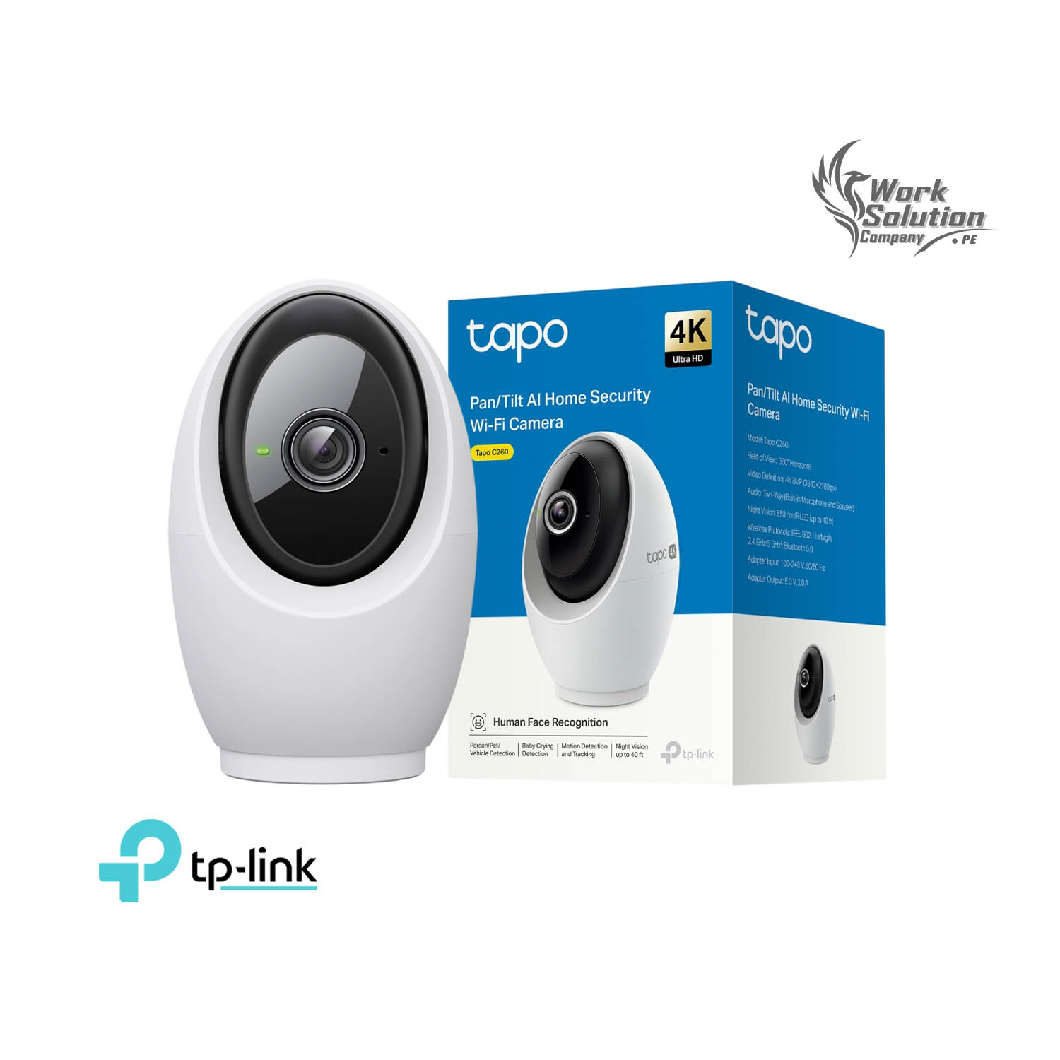 CÁMARA SEGURIDAD TAPO C260 4K 8MP CAPACIDAD 512GB WIFI AUDIO BIDIRECCIONAL RECONOCIMIENTO FACIAL - 1