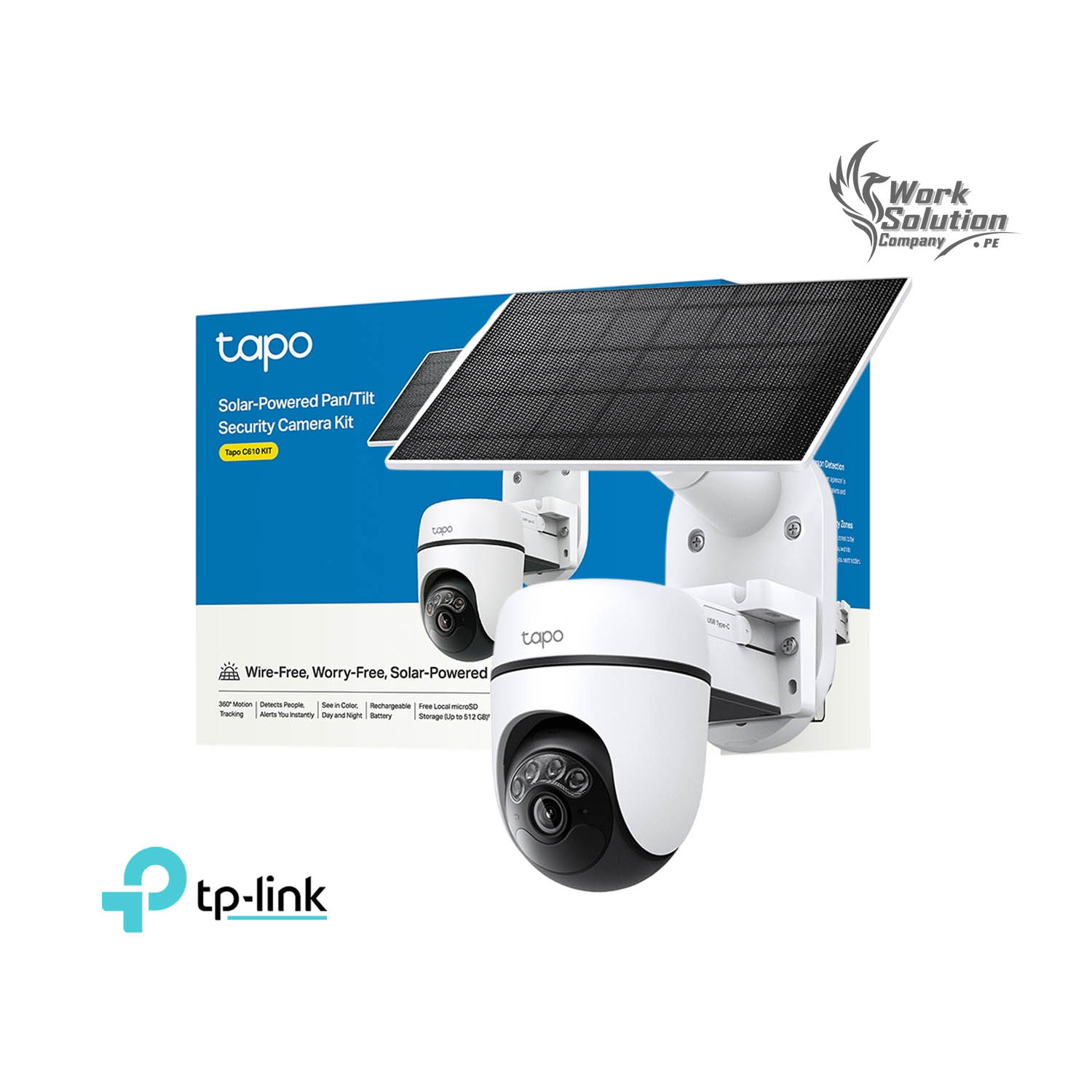 CÁMARA SEGURIDAD TAPO C610 KIT 2K 3MP CAPACIDAD 512GB WIFI SEGUIMIENTO IA BATERÍA PANEL SOLAR - 1
