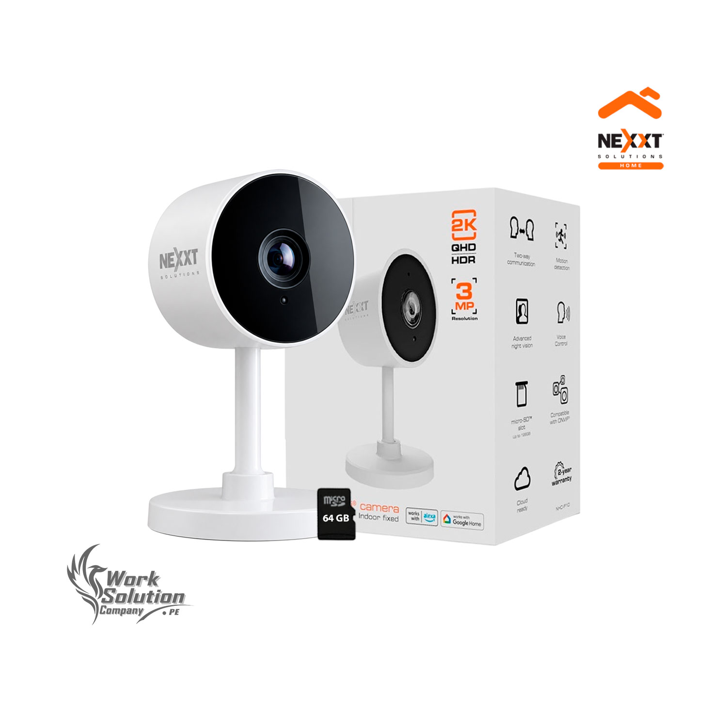 CÁMARA SEGURIDAD NEXXT NHC-IF10 2K 3MP + SD 64GB AUDIO BIDIRECCIONAL DETECCIÓN SONIDO - 1