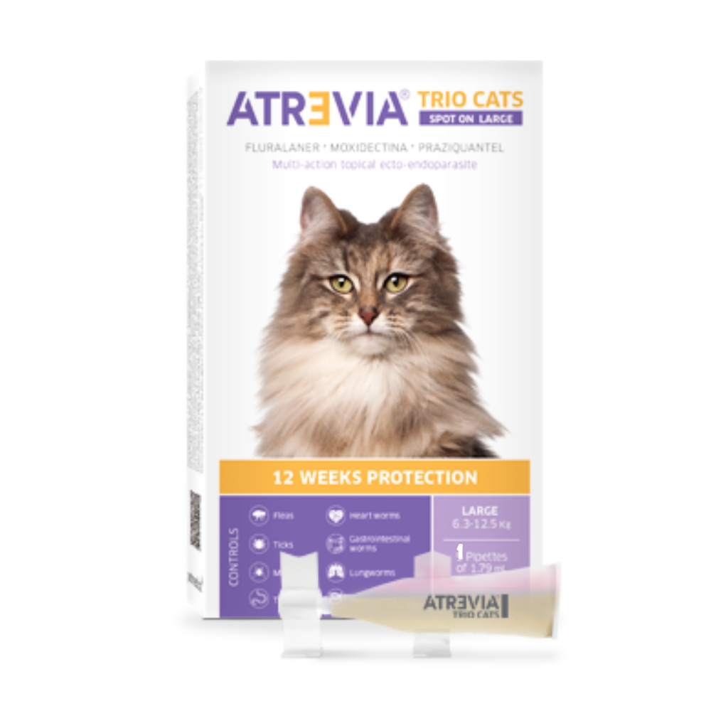 ANTIPULGAS PARA GATOS ATREVIA TRIO CAT 6.3 A 12.5 KG X1 PIPETA - 1
