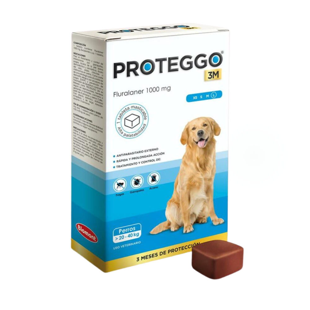 ANTIPULGAS PROTEGGO 20-40 KG X1 PASTILLA - 1