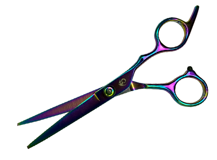 KIT TIJERAS CORTE PROFESIONAL CABELLO BARBERIA PULIDORA Y ENTRESACADORA - ARCOIRIS - 2