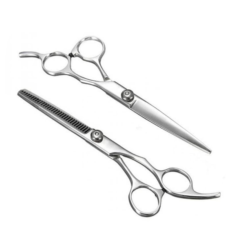 KIT TIJERAS CORTE PROFESIONAL CABELLO BARBERIA PULIDORA Y ENTRESACADORA - 1