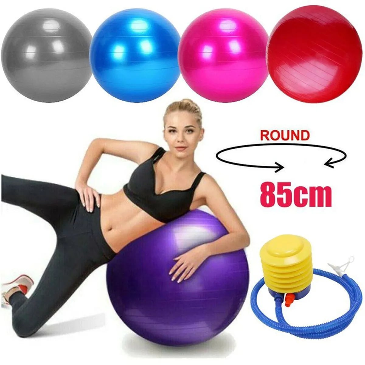 PELOTA DE GYM DE 85CM FLEXIONES - COLOR VARIADO - 1