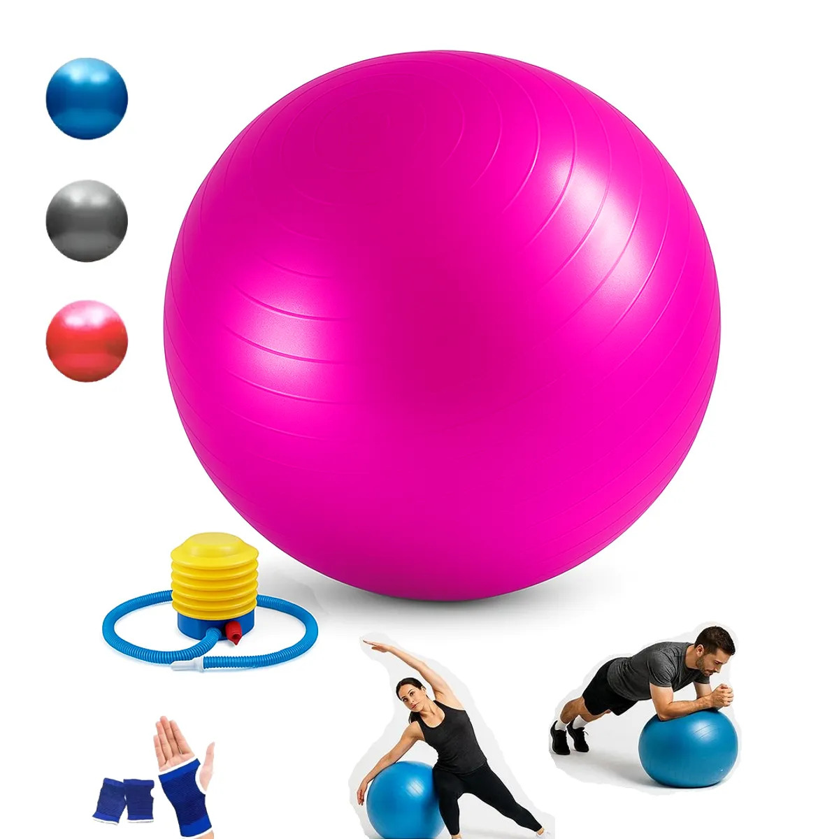 PELOTA DE GYM DE 85CM FLEXIONES - COLOR VARIADO - 6