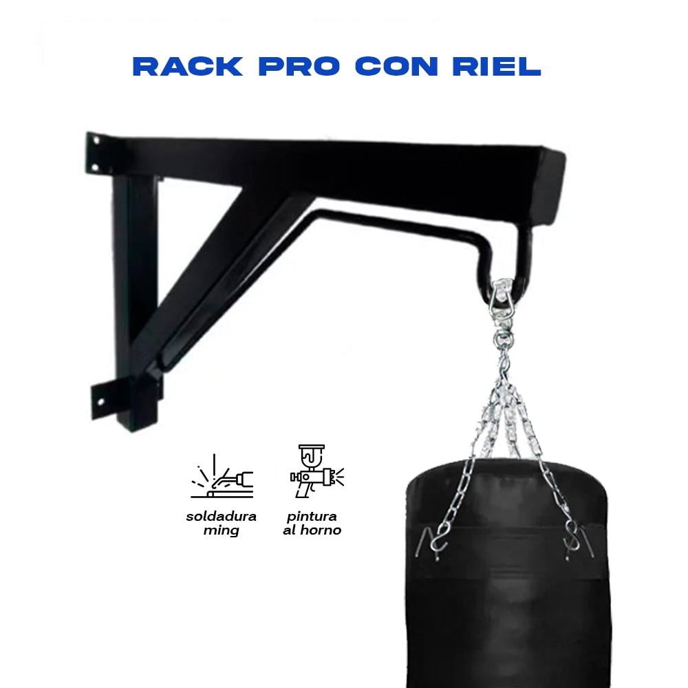 RACK CON RIEL PARA COLGAR SACO DE BOX, TRX, SISTEMA DE POLEA - 2