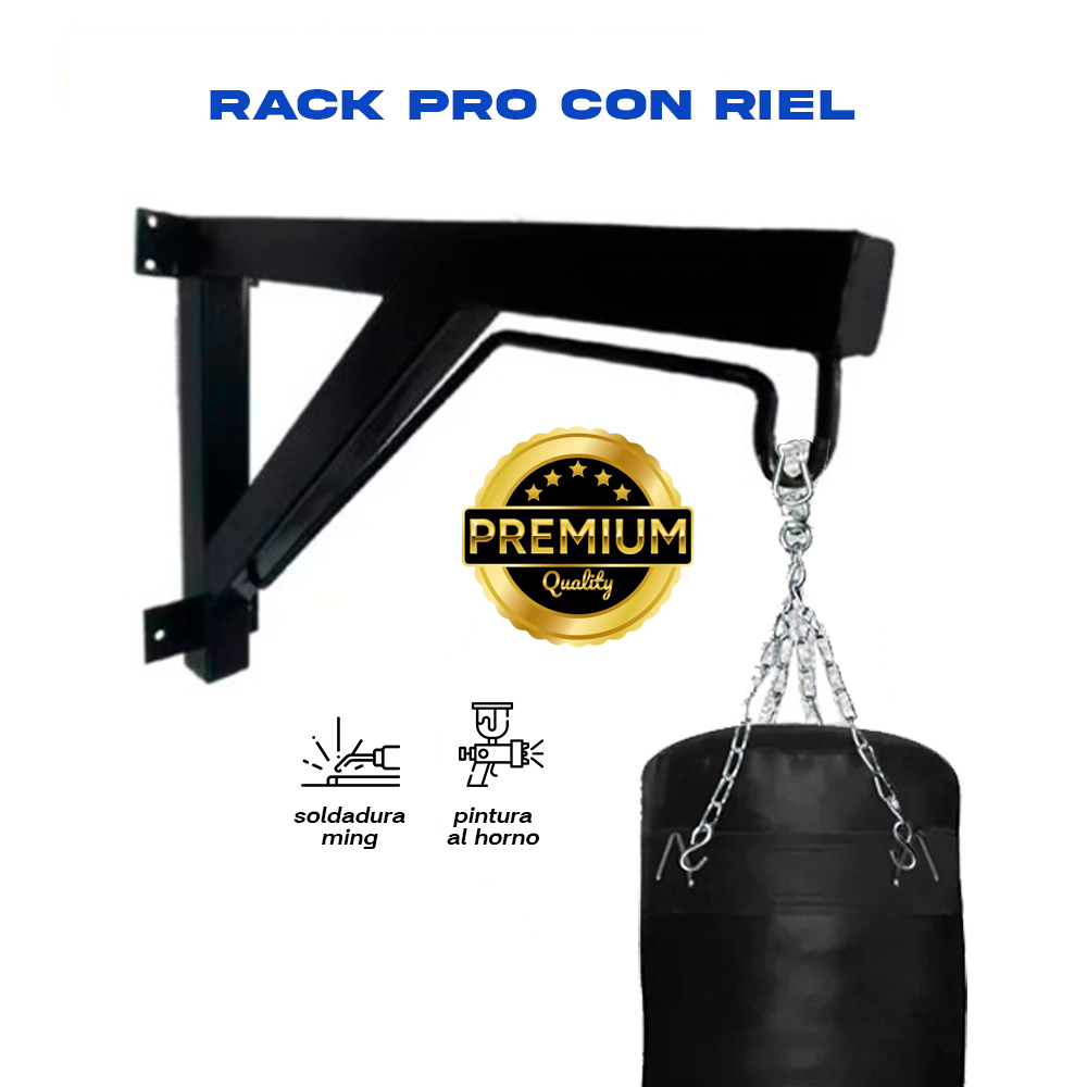 RACK CON RIEL PARA COLGAR SACO DE BOX, TRX, SISTEMA DE POLEA - 4