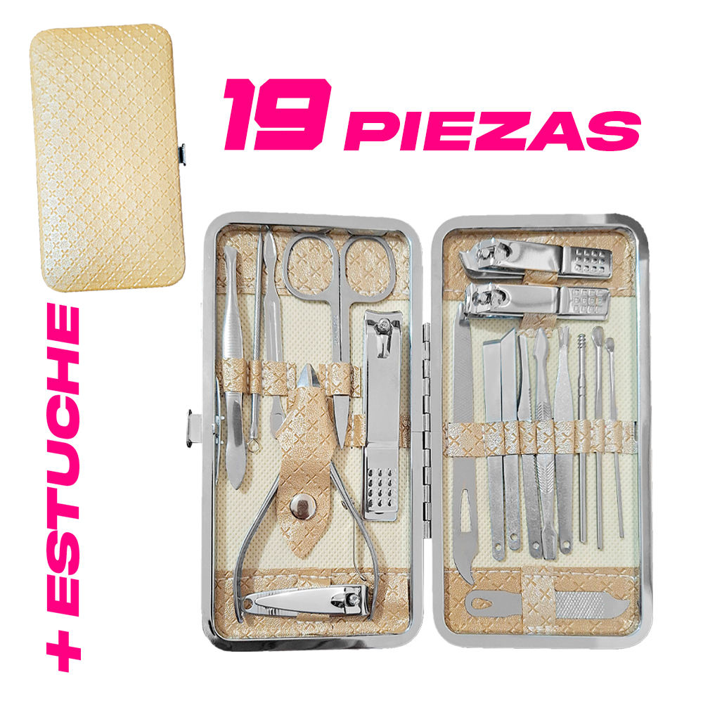 SET DE MANICURA DE 19 PIEZAS + ESTUCHE - COLOR VARIADO - 1