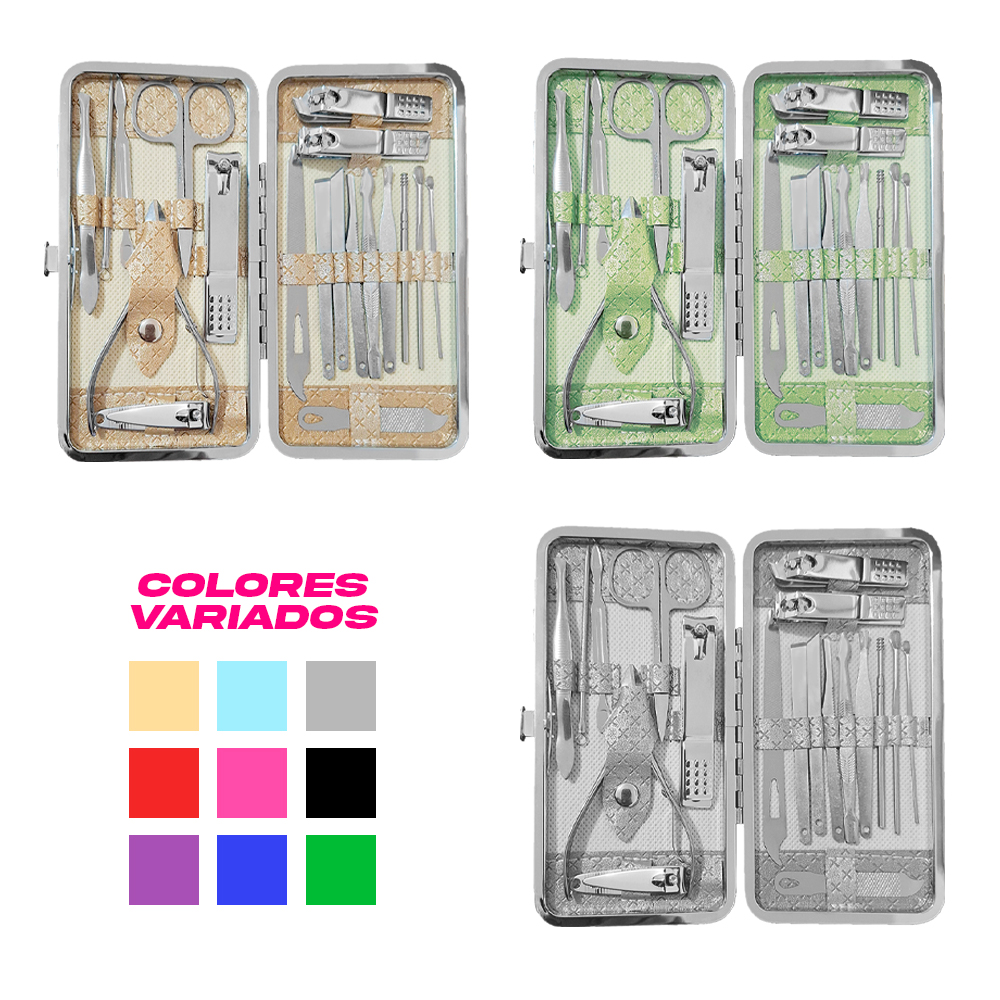 SET DE MANICURA DE 19 PIEZAS + ESTUCHE - COLOR VARIADO - 4