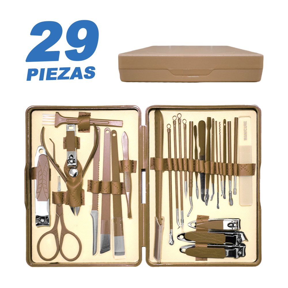 SET CORTAUÑAS 29 PIEZAS CON ESTUCHE - COLOR VARIADO - 1