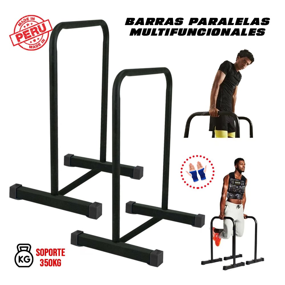 BARRA PARALELAS ALTAS FONDOS ABDOMINALES + GUANTES GRATIS - 1