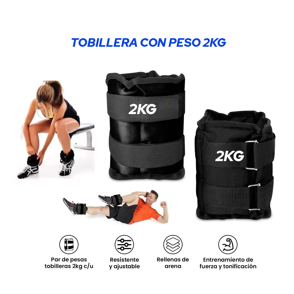 TOBILLERAS MUÑEQUERAS DE 2KG - 1