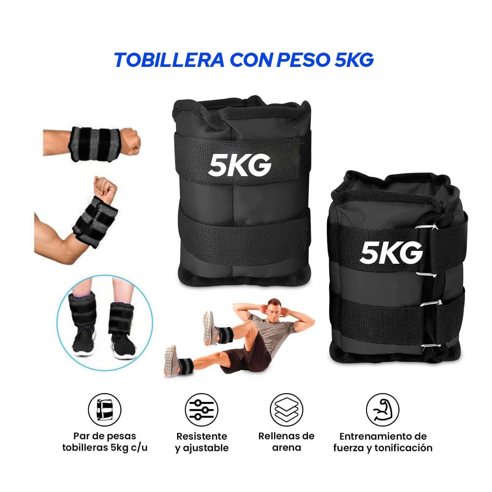 TOBILLERAS MUÑEQUERAS DE 5KG - 1