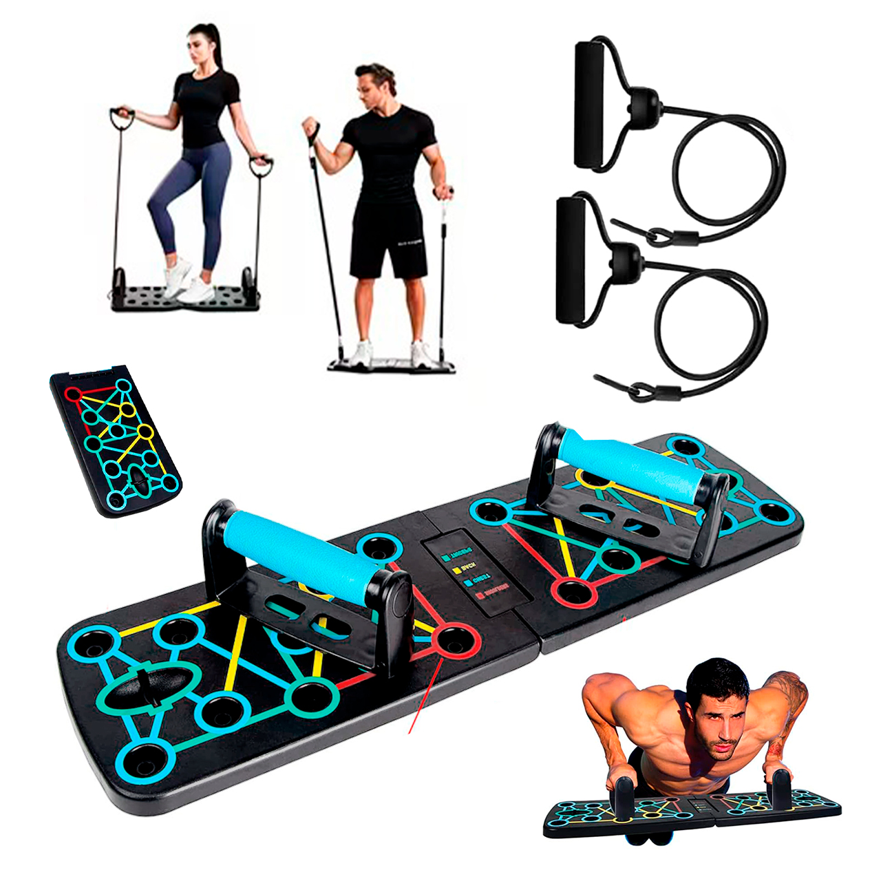 TABLA DE FLEXIONES PLEGABLE CON 2 LIGAS DE RESISTENCIA - 1