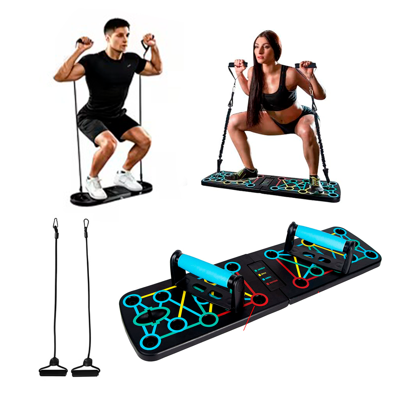 TABLA DE FLEXIONES PLEGABLE CON 2 LIGAS DE RESISTENCIA - 4