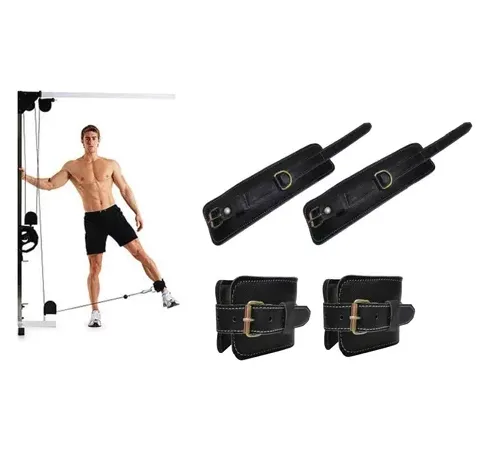 TOBILLERAS DE CUERO PARA POLEAS GYM PESAS Y FITNESS - 1