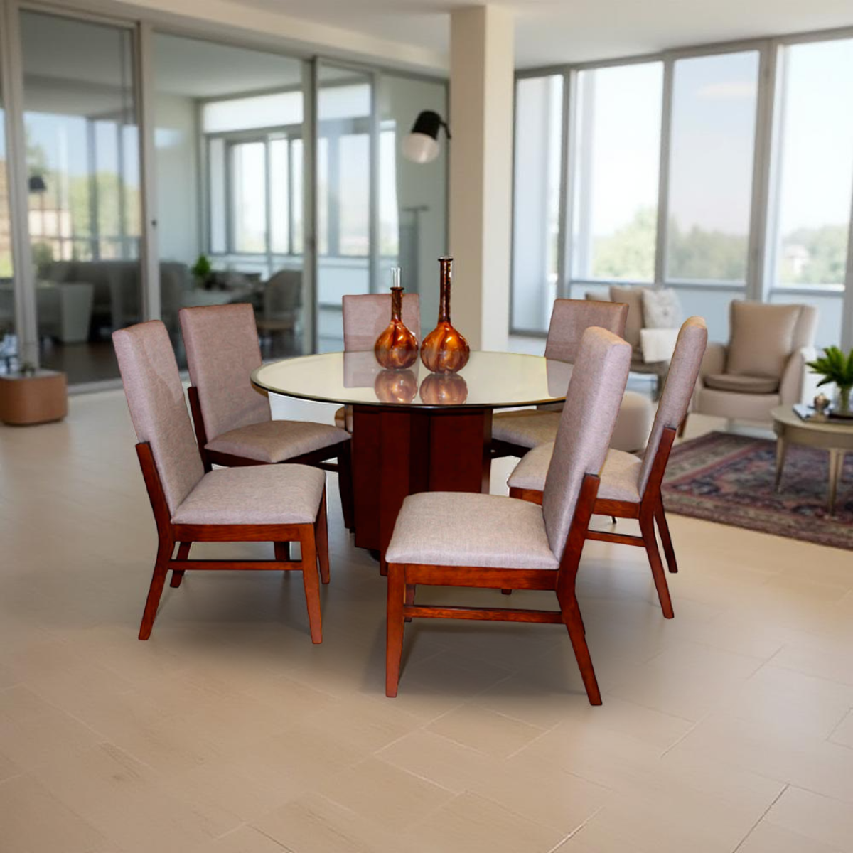 Juego de Comedor Paulus 6 Sillas Mesa Madera Moderna - Formas Home - 2