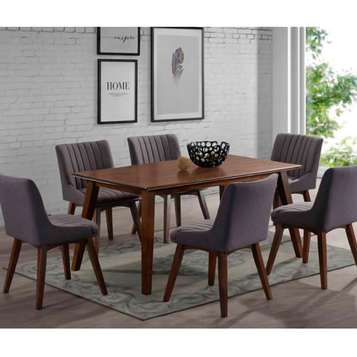 FORMASHOME COMEDOR 6 SILLAS PRISCILA | Gris oscuro - 1