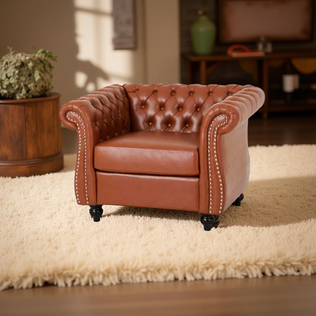SILLÓN FORMAS HOME VIX ULTRACUERO CARAMELO - 1