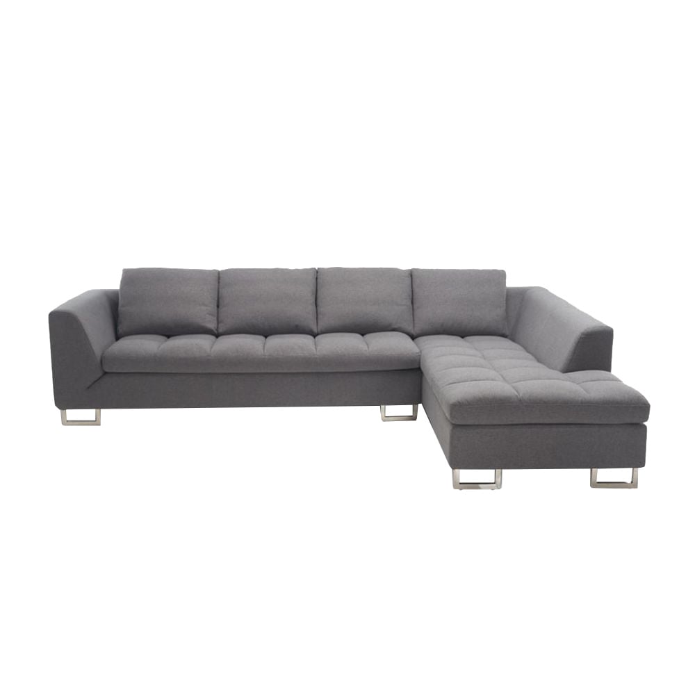 SECCIONAL FORMAS MODERNO GRIS OSCURO TELA KARANDU DERE - 2