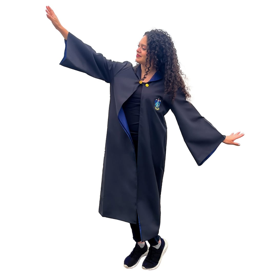 DISFRAZ HOMBRE AZUL HARRY POTTER TÚNICA CAPA UNIFORME RAVENCLAW HALLOWEEN - 3