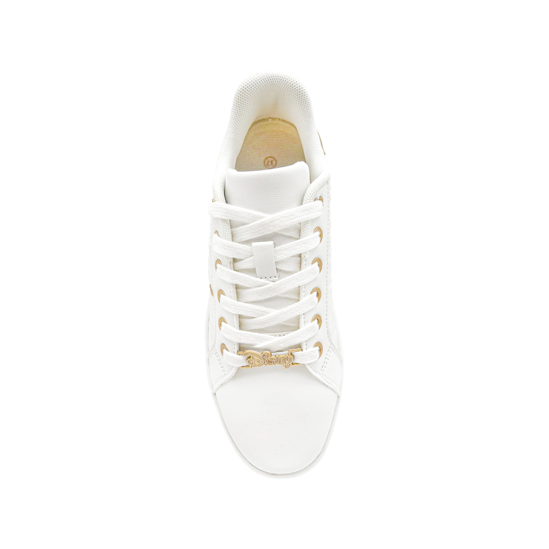 ZAPATILLAS DISNEY MICKEY MOUSE BLANCAS CON DORADO MUJER CUERO - 2